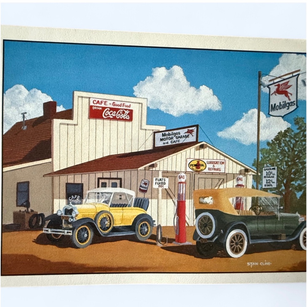 Stan Cline Classic Automobiles Lithographs Set of 4 5x7 Vintage Car Art Prints - Picture 4 of 7